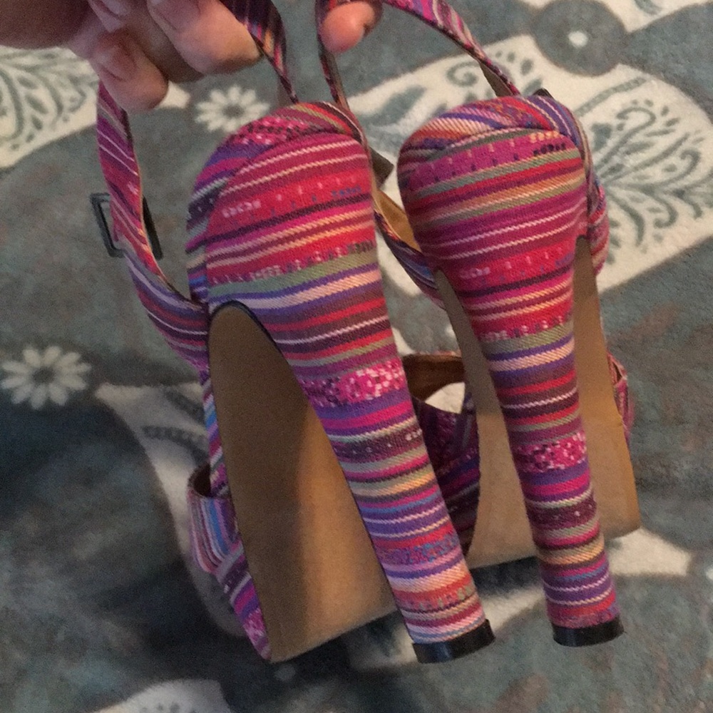 Steve Madden boho platform tribal heels size 10 - Picture 5 of 8